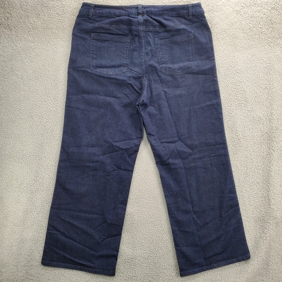 Denim 24/7 Jeans Wide Leg Dark Wash Womens Plus Size 20W Blue - Picture 6 of 10